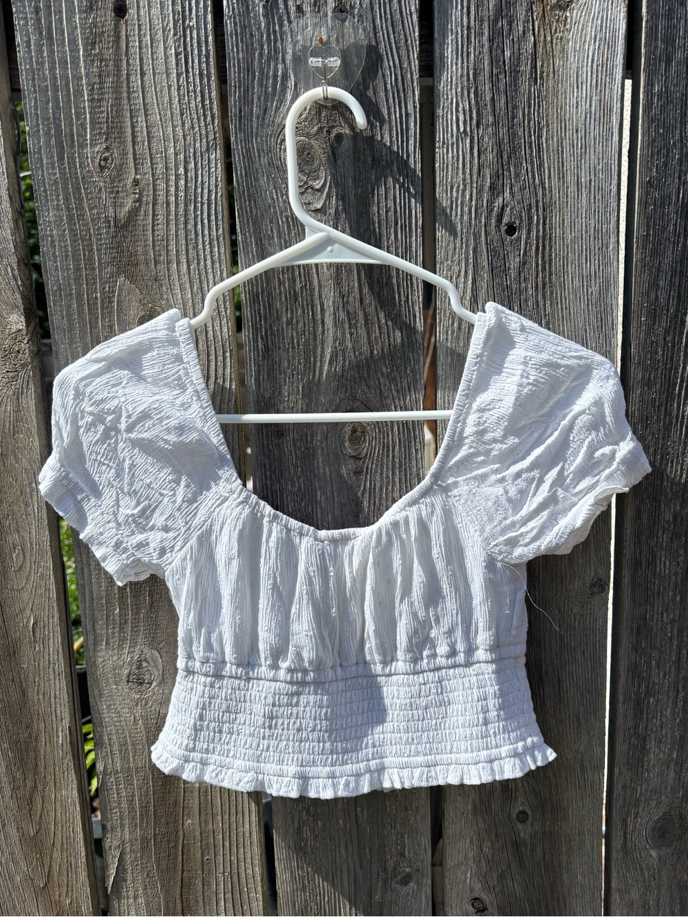 Hollister White Peasant Crop Top with Tie Front - Picture 5 of 5